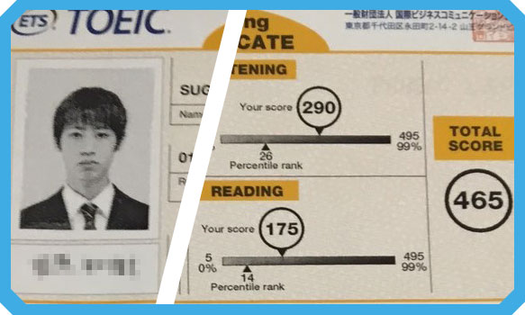 実際のTOEICキャンペーンご利用者様
