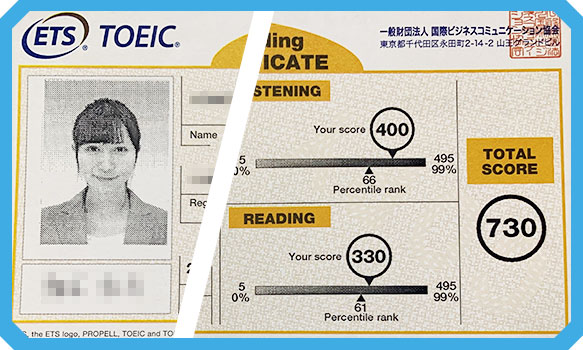実際のTOEICキャンペーンご利用者様