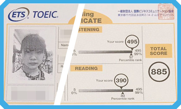 実際のTOEICキャンペーンご利用者様