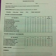 Teacher's Evaluation（先生評価）(SME)