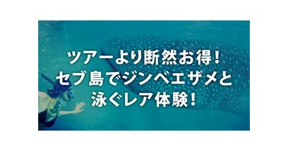 ツアーより断然お得！セブ島でジンベエザメと泳ぐレア体験！